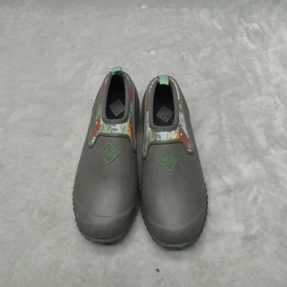 Muck Boot Garden Shoes Women 5 Gray‎ Floral Slip On Waterproof Outdoor